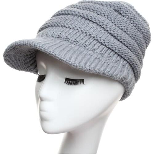 HW Boutique Winter cold prevention peaked cap Hats For Ladies Fashion Pure color peaked cap Winter outdoor cold proof hats