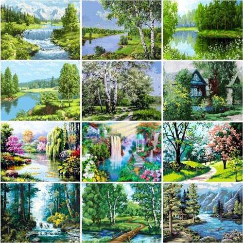 AZQSD Painting By Numbers Scenery Pictures Oil Painting By Numbers Landscaope Arcylic Oil Painting Decoration For Livingroom
