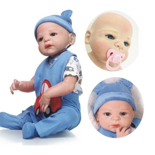 Bebes reborn boy dolls NPK 23"57CM full body silicone reborn baby dolls bear head safe toy dolls for child xmas gift bonecas