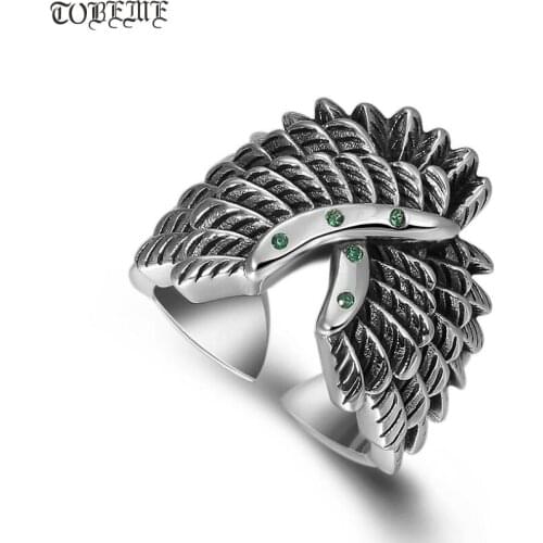 100% 925 silver Dream-wing ring vintage sterling silver Wings ring Cocktail Man Ring