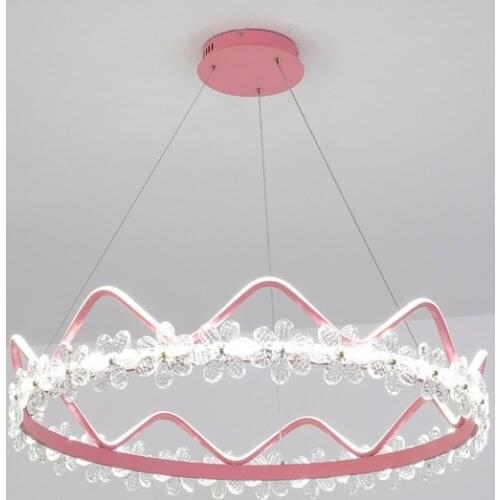 Nordic light luxury crystal dining room chandelier creative crown shape living room LED light modern minimalist bedroom lamps