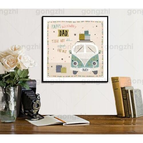 Father Birthday Gift Abstract Canvas Painting Carton Wall Pictures for Living Room and Bedroom Nordic Home Decoratio