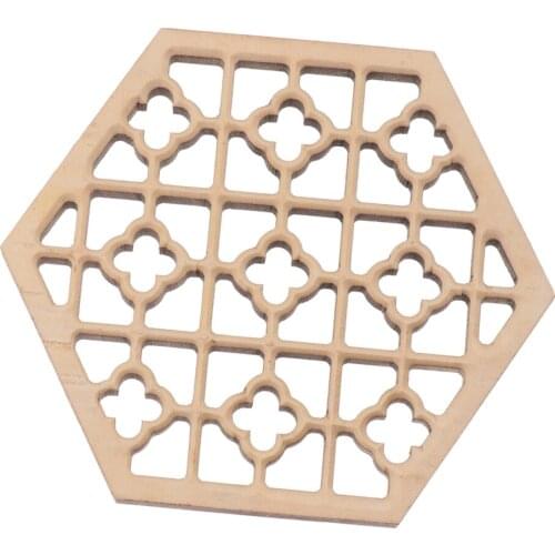 Tooyful Polished Candlenut Wood Hexagonal Erhu Sound Hole Decoration Sound Window Embossment Sound Hole Cover Erhu DIY Parts
