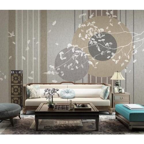 Custom Any Size Mural Wallpaper 3D Gongbi flowers and birds ginkgo leaves Painting Living Room Bedroom Home Decor 3D Wallpaper