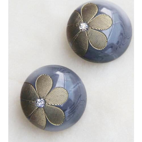 18/25mm 6pcs/lot Black High-grade Resin Buttons Cashmere Mink Coat Fur Clothing Buckle Diamond Decoration Clasp Buckle Diy