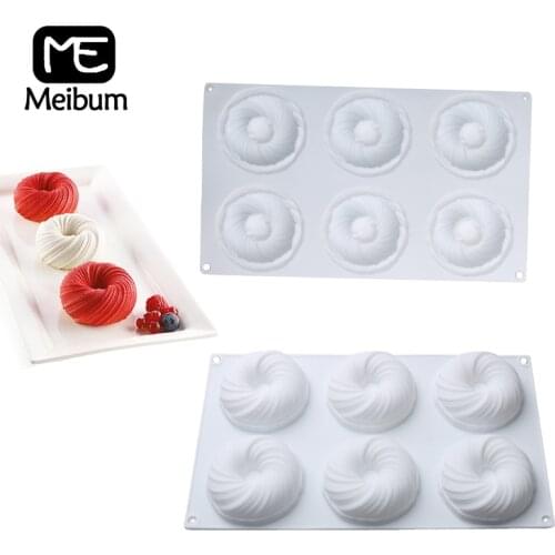 Meibum Spiral Silicone Cake Mold Chocolate Mousse Pan Muffin French Dessert Mould Decorating Tray Pastry Baking Tools