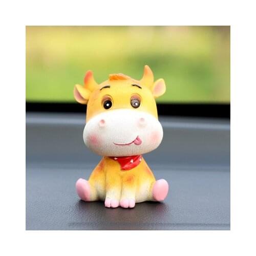 Car Car Control Station Ox Zodiac Auspicious Auspicious Cow Posing Car Swinging Head Cow Rich Cow Cartoon Cute