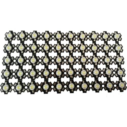 High Power 50pcs/lot 1W 30mil 100LM 3W 200-260LM 45mil Cool White 10000K~15000K LED Light Beads Light With 20mm Star Base