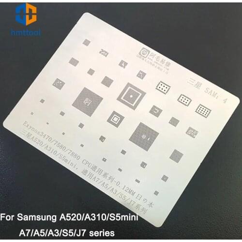 Amaoe BGA Stencil For Samsung A3 A5 A7 S5 J7 A310 A520 S5 mini Exynos3470 7580 7880 IC CPU RAM Chip Reballing Stencil