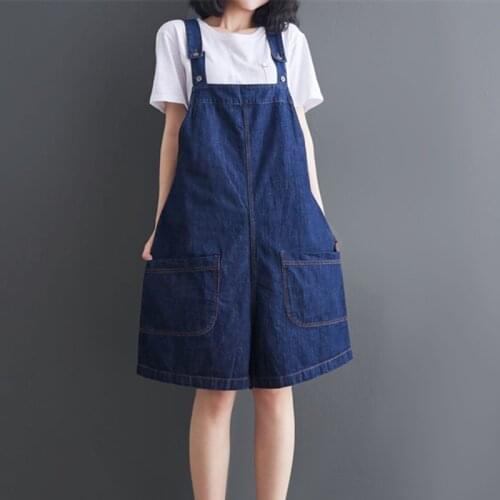 Korea Style Street Fashion Girls Overalls Jeans 2021 New Arrival Cotton Pockets Dinem Jumpsuits Jeans Pants Women Casual Pants