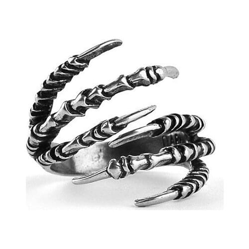Retro Punk Opening Resizable Dragon Claw Rings Steampunk Hip Hop Personality Finger Jewelry Men Women Halloween Rings