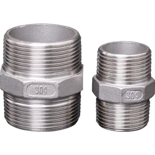 1/8'' - 2'' BSP Male Thread Equal Nipple 304 Stainless Steel DN6 - DN50 Water Casting Pipe Fitting Joint Coupling Connector