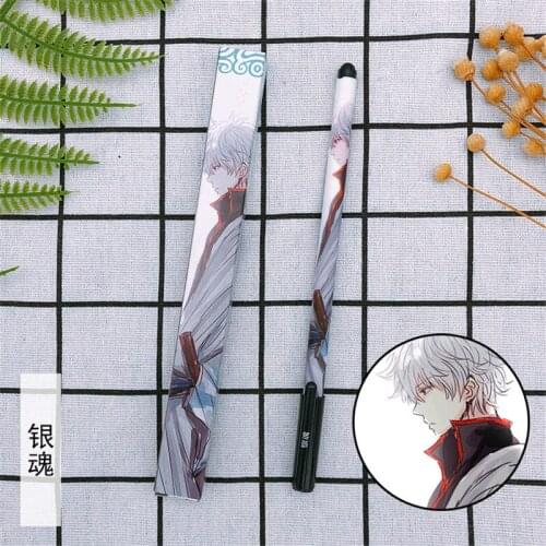 10 sets/lot Anime GINTAMA Gel pen Sakata Gintoki Kagura Ballpoint Pen 0.5 Black refill Pens