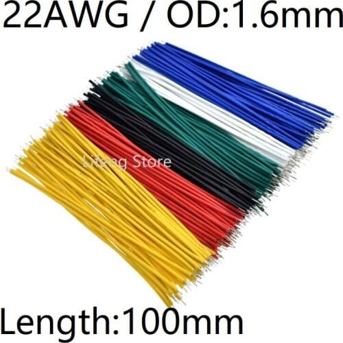 20pcs Fly Jumper Wire 22AWG Electron Solder Cable PVC Insulated OD 1.6mm Tin-plated Copper Conduct Connector Line Colorful