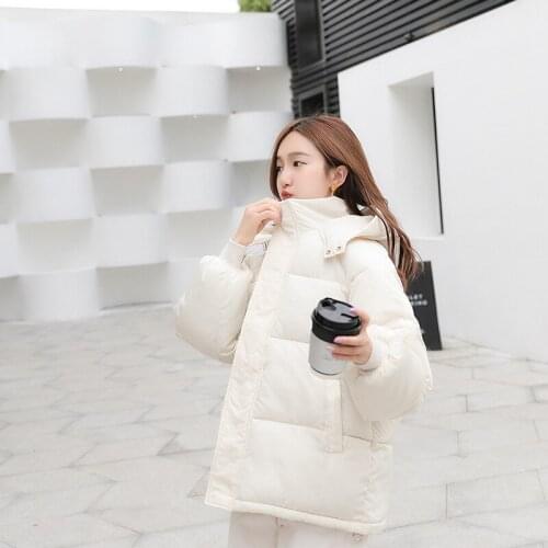 2021 New Short Winter Womens Jacket Loose Style Female Hooded Women Parkas Plus Size Cotton Down Jacket Women Coat