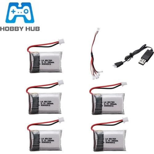 3.7V 150mAh For H20 Syma M67 U839 S8 RC Quadcopter Drone Spares Parts 651723 3.7V Lipo Battery 1.25mm plug +Charger Set