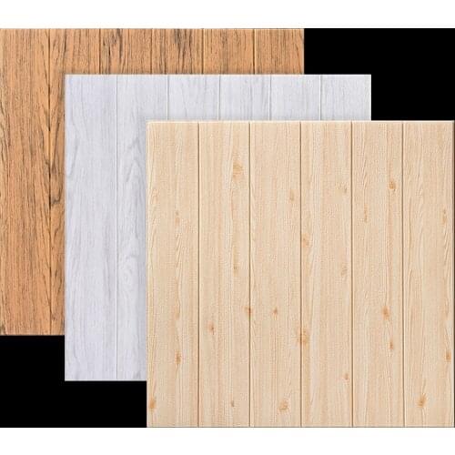 3D Wallpaper Self Adhesive Woodr Grain Wall Sticker Soft Package HKindergarten Walls Home Decoration Waterproof Foam Wallpaper