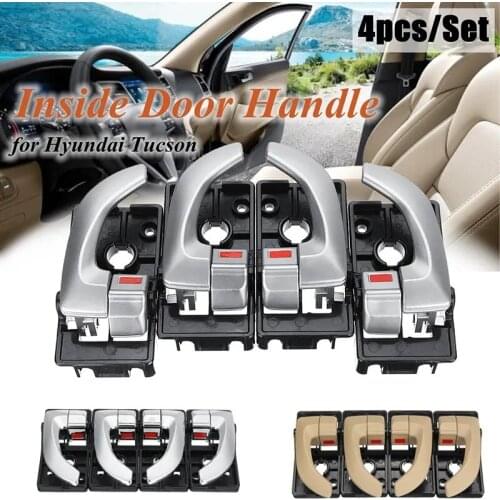 4Pcs Car Inside Interior Door Handles Left And Right Set For Hyundai Tucson 2005-2009