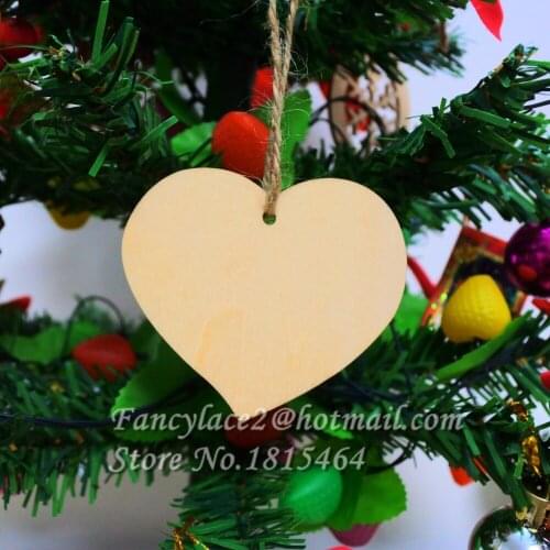 60pcs Wish Card Love Ring Wood Tag Tree Decoration Valentines Day Ornaments Tags Rustic Tags Party Nature Color Gift Home Decor