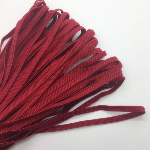5yards/lot 1/4" 6mm Red Multirole Thickening Satin Elastic Band Trim Sewing Spandex Lace Trim