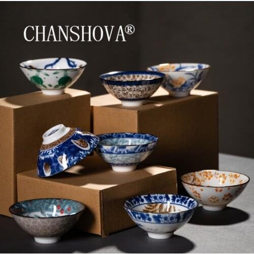 CHANSHOVA 70ml Traditional Chinese style tea cup China Blue and white porcelain ceramic cups tea set bowl H517