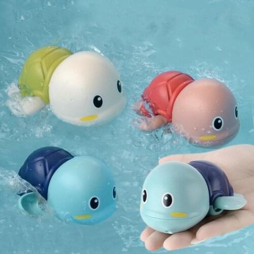 Baby Bath Toys Bathroom Floating Swimming Chain Small Turtle Childrens Water Toys Wiring Clockwork Plastic Showering Play Game