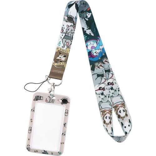G1977 Cartoon Mouse Necklack Lanyard Key Gym Strap Multifunction Mobile Phone Decoration With Card Holder Cover