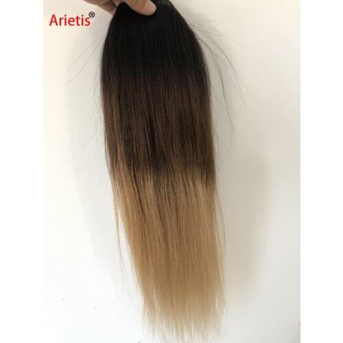 Indian 1B/4/27 And 1B/99J Straight 100% Remy Pre Colored Drawstring Ponytail Human Hair Extension For White Women In Arietis