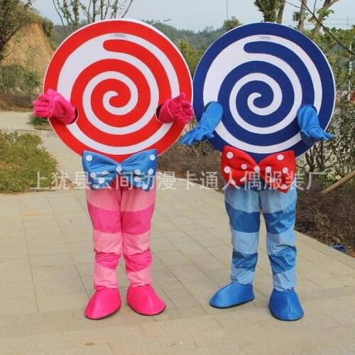 Candy Mascot Sweets Lolly Lollypop Fruits Stick Mascot Costume Adult Cartoon Mascot For Halloween Christmas Cosplay Party Event