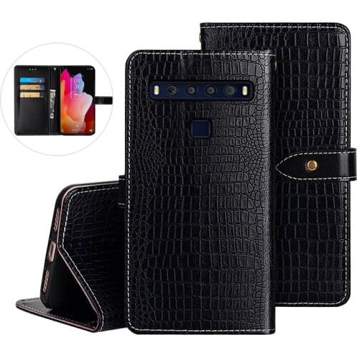 Leather Case For TCL 10L 10 L 6.53" Coque Crocodile Pattern Case Flip Cover Skin Wallet For TCL 10L 2020 Shell Fundas Etui Bags