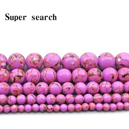 4-12mm Natural Violet and Rose red shell Pine Stone Round Beads Loose Beads Wholesale for Jewelry Making DIY Bracelet Necklace