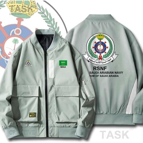 Military Army Jackets Navy Saudi Arabia Saudi Arabian SA SAU Hip Hop Slim Fit Pilot Coat Mens Bomber Zipper Jacket Thin coat