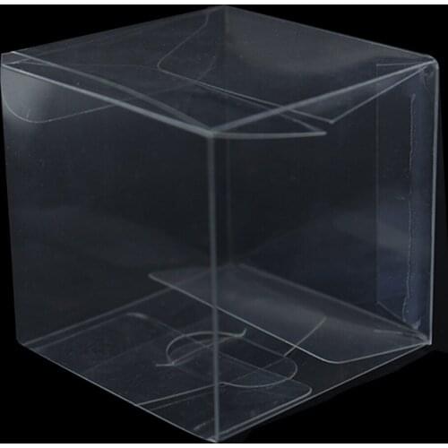 Square Transparent PVC Box Folding Carton Packaging Clear Candy Cholocate Cosmetic Cupcake Packing Birthday Wedding Party Favor