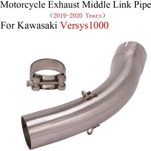 Motorcycle Exhaust Middle Link Pipe Modified Escape Moto Muffler Silencer For KAWASAKI Versys 1000 KLZ1000 2019-2020 Years