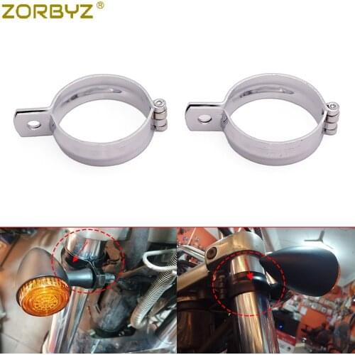 ZORBYZ Motorcycle Chrome 34-60mm Metal Front Fork Mount Clamp Turn Signal Light Mount Bracket Holder For Honda Yamaha Suzuki