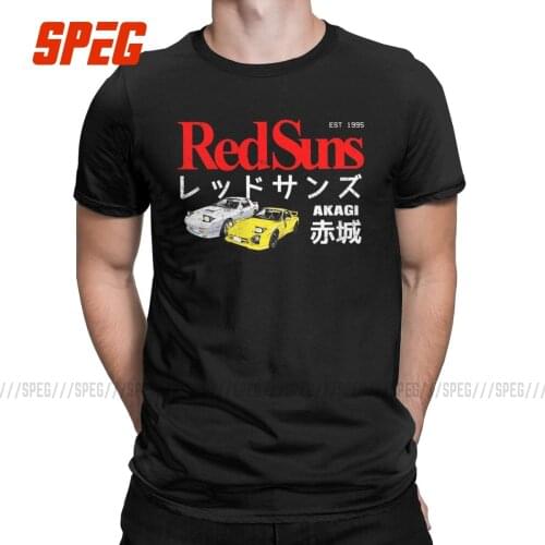 Mens T-Shirt Initial D Akagi Red Suns Awesome Pure Cotton Tees Short Sleeve T Shirt O Neck Tops New Arrival