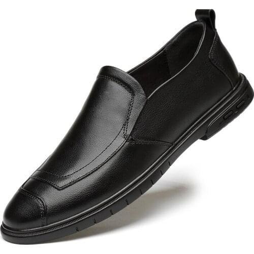 New Size 37-44 Genuine Leather Men Shoes Upscale Men Casual Shoes Fashion Leather Shoes for Men Autumn MenS Flat Shoes