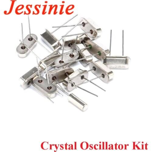 15pcs Crystal Oscillator Assortment Kit Mini Passive Resonator Quartz HC-49S For 11.0592M 12M 32.768K 16M 15 Values*1pcs