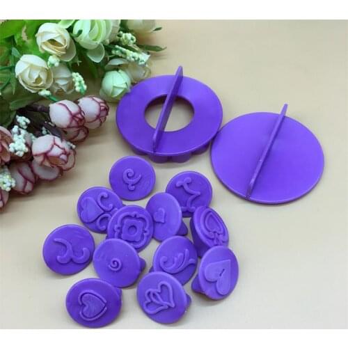 14Pcs Set Plastic Biscuit Cookie Stamp Pastry Cutter Embossing Mould Press Sugarcraft Baking Cake Mold Cupcake Decorating Tools