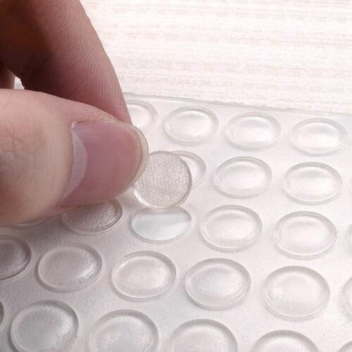 New hot sale50 self-adhesive round silicone rubber bumper soft transparent black non-slip shock absorber foot pad shock absorber