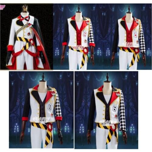 New!Twisted Wonderland Trey Ace Riddle Cater Deuce Uniforms Alice in Wonderland Cosplay Costume Halloween Outfit H