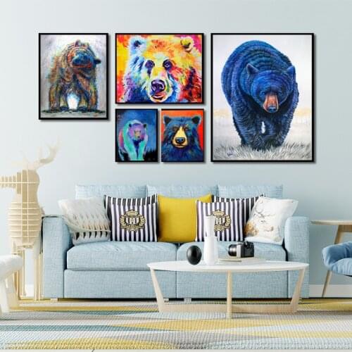 Print Forest Bear Picture Home Decor Wall Art Picture Living Room Decor Print Painting on Canvas Art