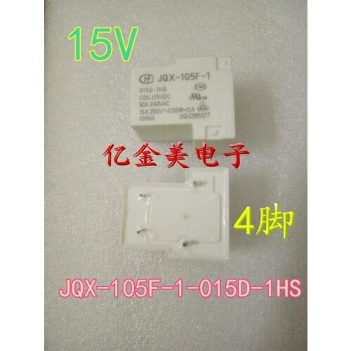 Relay JQX-105F-1-015D-1HS 15VDC A group of normally open 4-pin 30A240VAC