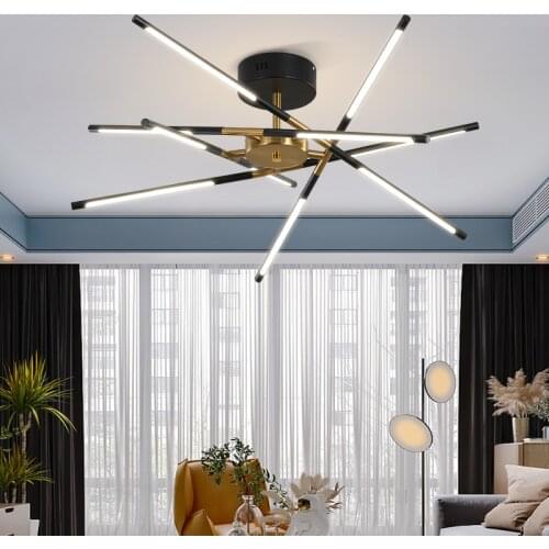 New Modern Chandelier Lighting for Living Room Dining Kitchen Black Gold Frame Led Ceiling Hanging Lamp Nordic Bedroom Luminaire