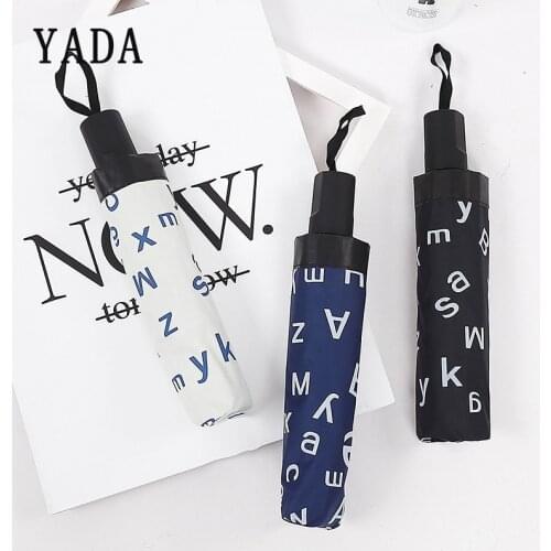 YADA Interesting English Letters Umbrella Rain Women Anti-uv Charms Folding Umbrella For Womens Windproof Custom Umbrellas YS798