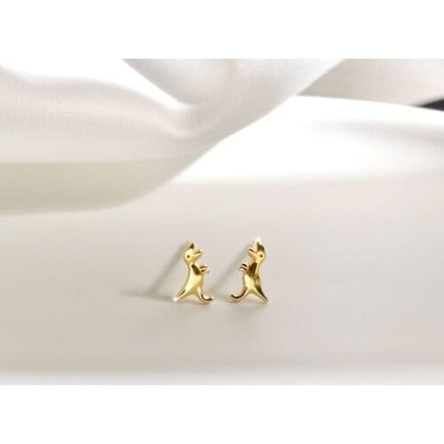 YC4222E S925 Silver Compact and Stylish Delicacy Little Dinosaur Ear Stud GIRLS Gift Party Banquet WOMENS Jewelry Earrings