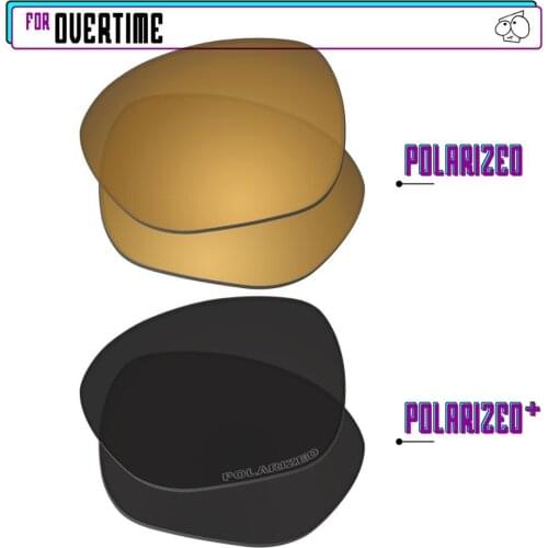 EZReplace Polarized Replacement Lenses for - Oakley Overtime Sunglasses - BlackPPlus-GunmetalP