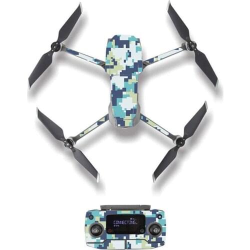 Mosaic Camouflage Style Skin Sticker for DJI Mavic 2 Pro & Zoom Drone Body Remote Controller Battery Protection Film M20111