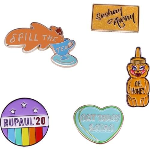 RuPaul Drag Race Inspired Enamel Pin Not Today Satan Sashay Away Badge Fans Flair Addition