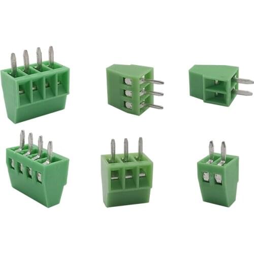 10Pcs KF120 2-4P 2.54MM Pitch Straight Pin PCB Screw Terminal Block Connector KF120-2.54 2PIN 3PIN 4PIN Green Terminal Adapter